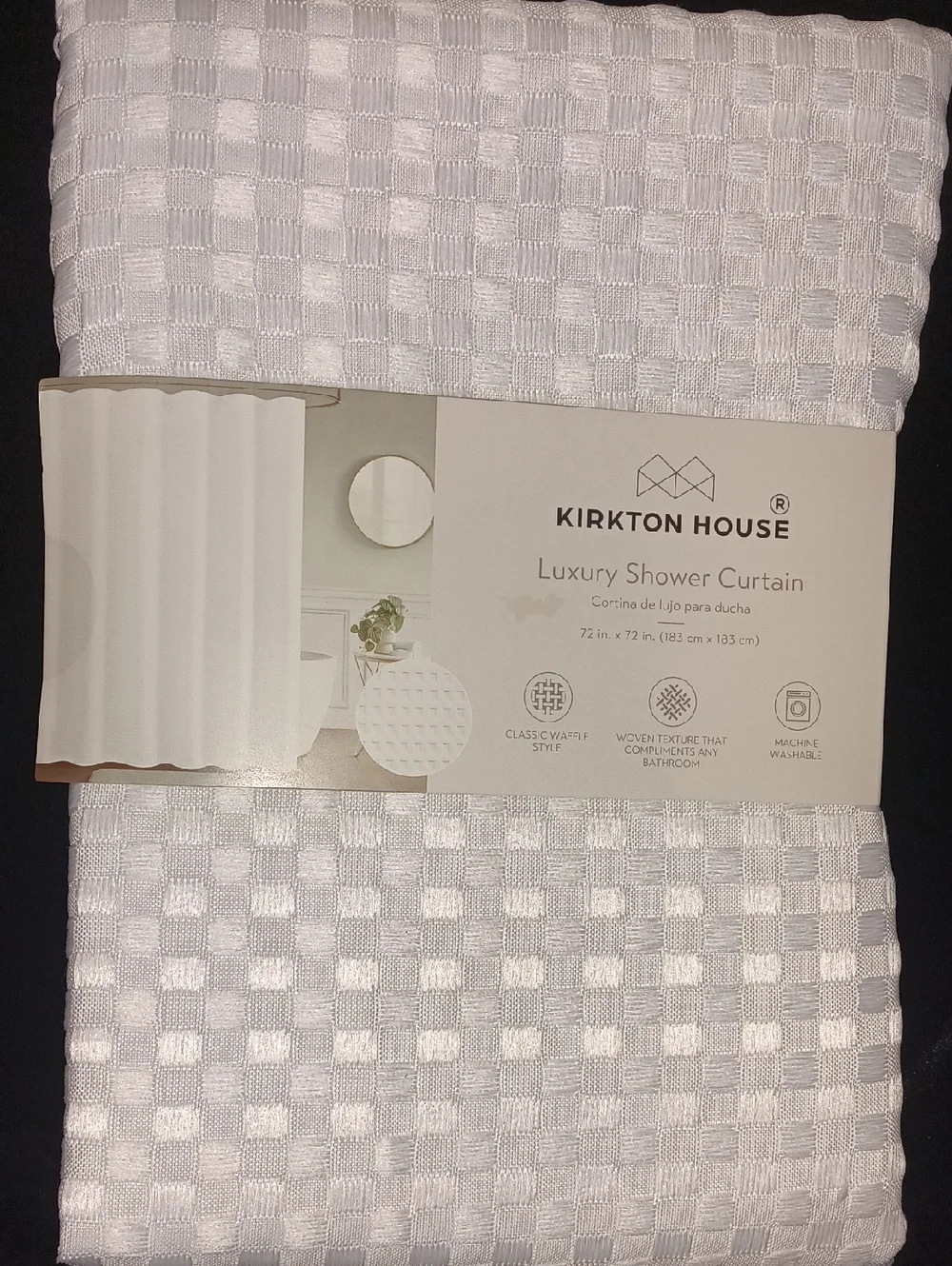 Kirkton House White Luxury Shower Curtain